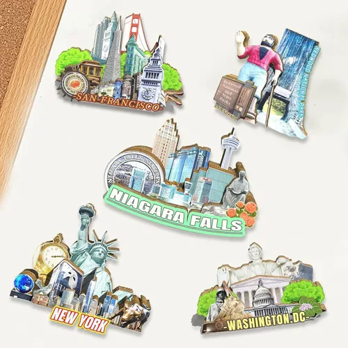 Miniatura 4 de Imán de nevera de las cataratas del Niágara de los E.E.U.U. Monumentos de madera 3D Monumentos coleccionables de viaje Decoración hecha a mano 2