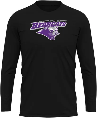Miniatura 200 de Camisa deportiva de manga larga oficial de la NCAA Collegiate para hombre, colección negra con logotipo primario