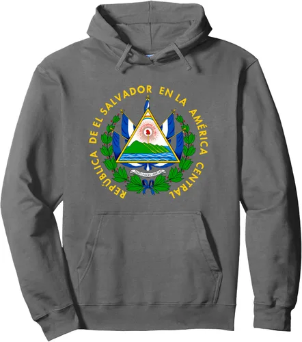 Miniatura 8 de Sudadera con capucha con diseño de emblema de la bandera de El Salvador