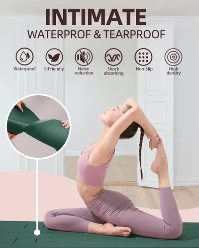Miniatura 7 de YOTTOY Esterilla de Yoga, 72"x 32"x1/3" Extra Ancha Antideslizante para Ejercicio Fitness Yoga, Esterillas Ecológicas de TPE para Ejercicio