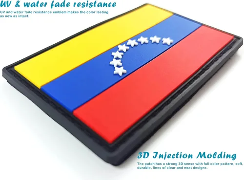 Miniatura 4 de JBCD Parche táctico venezolano con bandera de Venezuela, parche de cierre de gancho y bucle de goma de PVC, paquete de 2