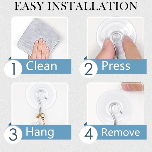 Miniatura 2 de Ganchos de ventosa de acero inoxidable, 6 cadenas colgantes con ventosa, resistentes a la corrosión, decoración de pared y ventana, puerta de cocina
