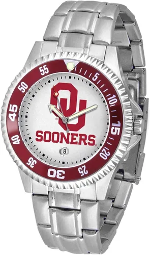 Miniatura 23 de SunTime Reloj de cuarzo de 1.575 in para hombre, correa de acero inoxidable de 0.787 in, esfera Gameday Tulane ola verde