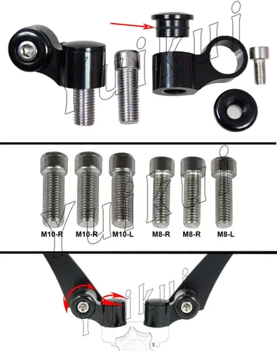 Miniatura 7 de Motocicleta Universal Espejos CNC Aluminio Espejo M10 M8 Espejo retrovisor duradero para Yamaha FZ-09 2014-2017/FZ1 N 2006-2015/XSR