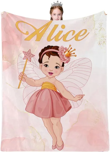 Artsadd Mantas personalizadas para niñas bebés con nombre, manta personalizada para niños, manta personalizada para regalo para bebé niña