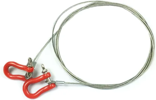 Miniatura 8 de Gancho de remolque de metal y cadena para 1/10 D90 SCX10 RC Rock Crawler accesorios de decoración de coche (rojo)