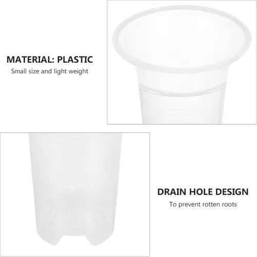 Miniatura 3 de DOITOOL 5 macetas de plástico transparente para orquídeas, macetas con agujeros, transpirables, altas, para interiores y exteriores, plantas