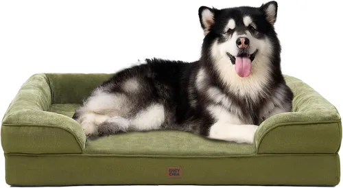 Miniatura 115 de EHEYCIGA - Cama ortopédica para perro grande, impermeable, de espuma viscoelástica y espuma tipo caja de huevos, bordes elevados, antideslizante