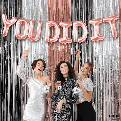 Miniatura 8 de KatchOn, Globos de oro rosa con el texto en inglés "You Did It" (16 pulgadas) Banner de You Did It para decoraciones de graduación 2026 Banner