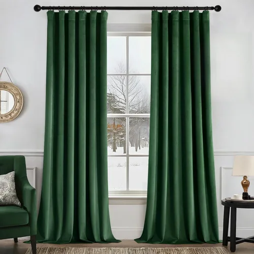 Miniatura 51 de MIULEE Cortinas de terciopelo de 84 pulgadas de largo, juego de 2 paneles para dormitorio, con pestaña trasera plisada, de lujo, aislamiento