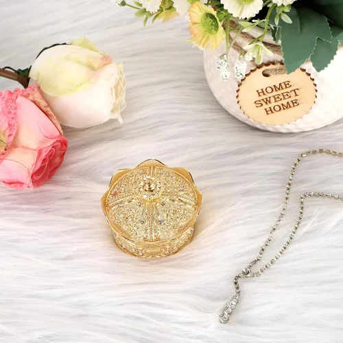 Miniatura 5 de Hipiwe Joyero antiguo con diseño de corona del tesoro, caja de almacenamiento para recuerdos, regalo para mujeres