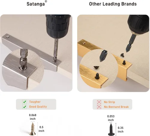 Miniatura 5 de Satanga Tiradores de Dedo Edge para Gabinete Cocina Cajón Perillas Perfil Bajo Puerta Tocador Baño Manijas Largas Armario Muebles Aluminio Paquete