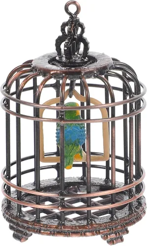 Miniatura 9 de NUOBESTY Mini adorno de jaula de pájaros pequeña casa de muñecas jaula para pájaros 1 12 escala pequeña decoración de casa pequeña jaula de metal