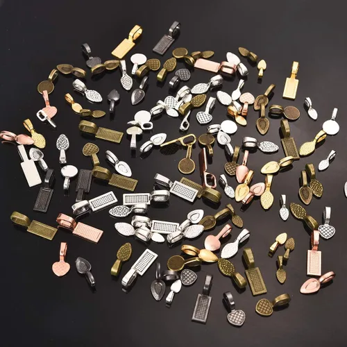 Miniatura 2 de OBSEDE 120 piezas de pegamento en fianzas para hacer joyas, colgante, collar, aretes, abalorio, cuchara, ovalado, rectangular, corazón