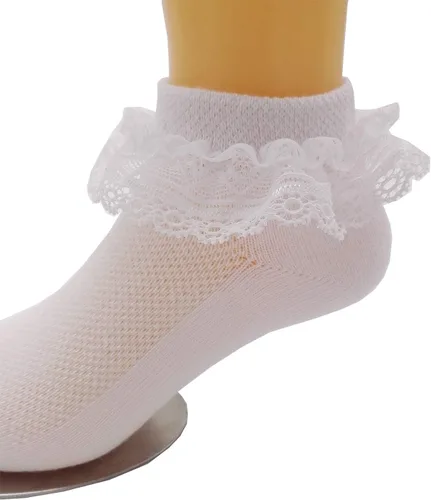 Miniatura 4 de Calcetines de vestir al tobillo con volantes de encaje con volantes para niñoniñoniña