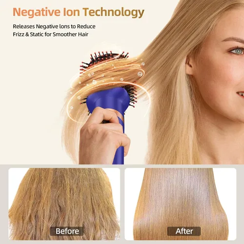 Miniatura 5 de T-GOGO Cepillo secador de pelo profesional: 6 en 1 juego de peinado y secadora de cabello de aire caliente, potente rizador de aire de aire de alta