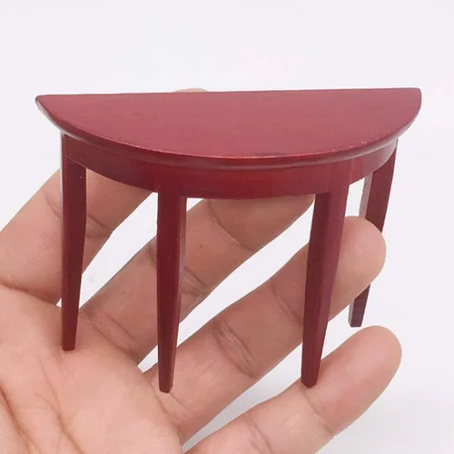 Miniatura 6 de EXCEART Casa de muñecas en miniatura, mesa semicircular a escala 1 12, modelo de mini muebles para niños, accesorios de casa de muñecas y adorno