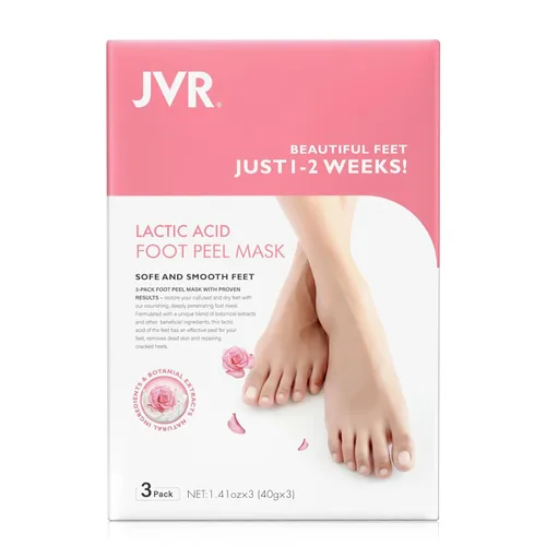Miniatura 8 de JVR Mascarilla exfoliante para pies, 3 pares, removedor de callos exfoliante, suaviza los talones ásperos, agrietados y la piel seca, para pies más