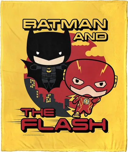Northwest DC - The Flash - Manta de seda táctil, 50 x 60 pulgadas, Batman y Flash