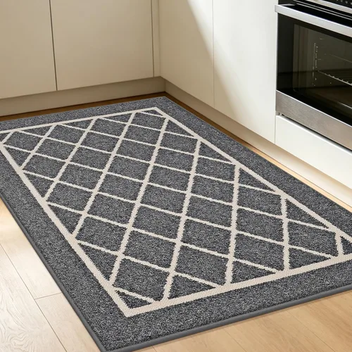 Miniatura 15 de BEQHAUSE - Alfombras de cocina antideslizantes para piso 2 piezas Alfombras de cocina y tapetes antideslizantes lavables Alfombra de cocina
