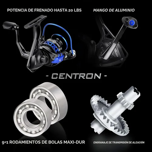 Miniatura 6 de KastKing Centron - Combo de caña de pescar y carrete, combo de spinning y cebo de grafito, 2 piezas en blanco de grafito IM6, guías de acero