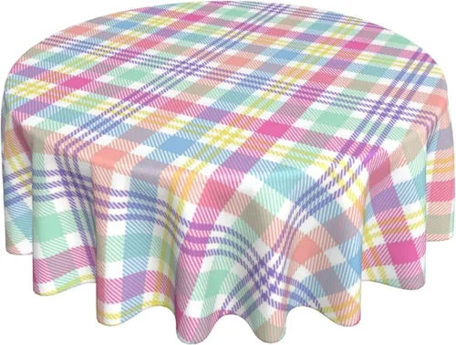 Miniatura 11 de AGAYNA 4th of July Tablecloth Round 60 Inch Blue Red White Patriotic Stars Table Cloth,Stain Resistance Independence Day Holiday Table Covers for