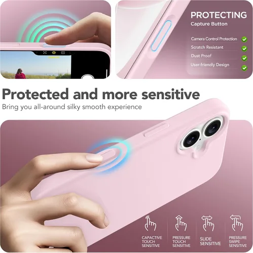 Miniatura 308 de GONEZ Funda de silicona para iPhone 15 Pro Max, compatible con Magsafe, protector de cámara + protector de pantalla, forro de microfibra suave