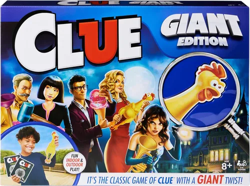 Spin Master Games, Clue Giant Edition, juego familiar para diversión en interiores y exteriores con tablero grande de gran tamaño, para familia y
