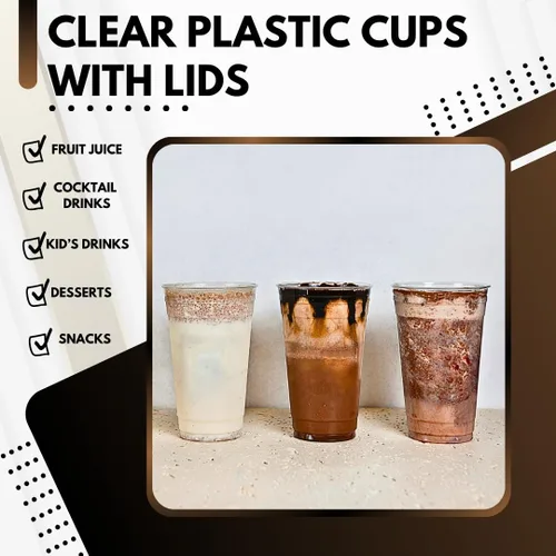 Miniatura 6 de Green Direct Vasos desechables de 12 onzas con tapas, vasos de plástico transparente con tapas, tazas de café helado para té Boba de burbujas, taza