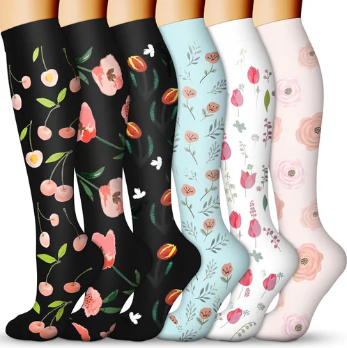 Miniatura 30 de Calcetines de compresión para mujeres y hombres 15-20 mmHg, mejores para uso médico, enfermería, para correr, atletismo, varices, viajes