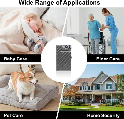 Miniatura 7 de Mini cámara inalámbrica HD giratoria de 180°, cámara de seguridad WiFi más pequeña, cámara de niñera portátil, visión nocturna, pequeñas cámaras