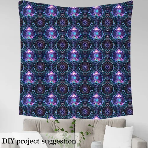Miniatura 4 de The Yard - Tela de hongos con forma humana de The Yard Moon Star Galaxy Starry Sky DIY Craft Hobby Tela por Yard Cool Purple Ombre Geométrico Líneas