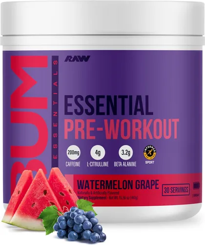Miniatura 13 de RAW Essential - Polvo preentrenamiento (naranja) - Suplemento deportivo de Chris Bumstead para hombres y mujeres - Polvo energético preentrenamiento