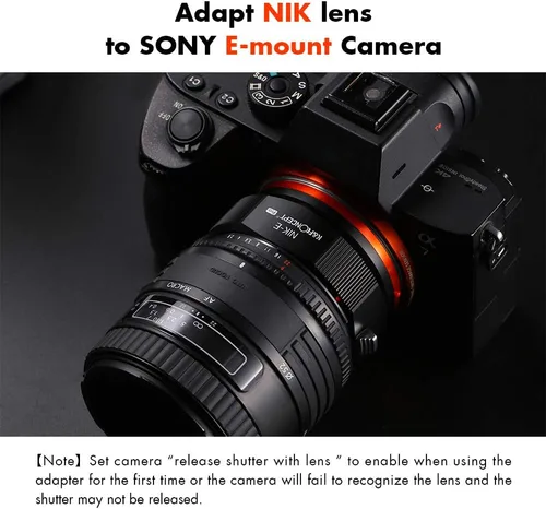 Miniatura 7 de K&F Concept Adaptador de montaje de lente compatible con Nikon AI Nikkor F Mount Lens a NEX Mount Cámara para Sony A6000 A6400 A7II A5100 A7 A7RIII