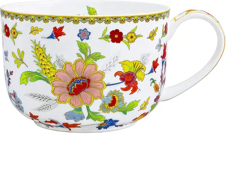Miniatura 13 de Tazones de sopa de 25 onzas de porcelana con mangos, taza grande de sopa para café, cereal, avena, café con leche, sopa floral, taza de sopa