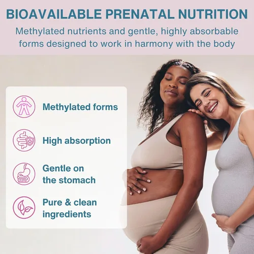 Miniatura 2 de Igennus Multivitamínico prenatal metilado para mujeres, folato para MTHFR, alta absorción, puro y limpio, hierro suave, colina, calcio y magnesio