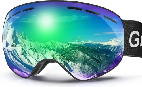 OTG Ski Goggles PRO, Frameless 100% UV Protection Anti Fog Ski Goggles Men, Snowboard Goggles Men/Women/Adult/Youth