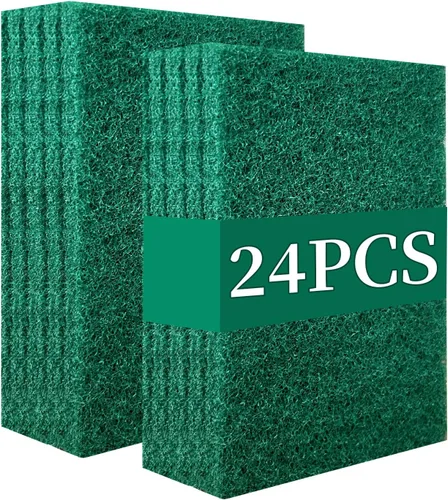 Miniatura 10 de Esponjas de limpieza pesadas antiarañazos, esponja de limpieza de platos, herramienta de limpieza reutilizable verde para el hogar, para cocina