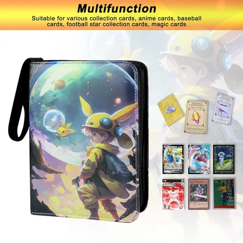 Miniatura 2 de Carpeta de tarjetas coleccionables de 9 bolsillos, 50 fundas desmontables, álbum de colección de tarjetas compatibles para tarjetas intercambiables