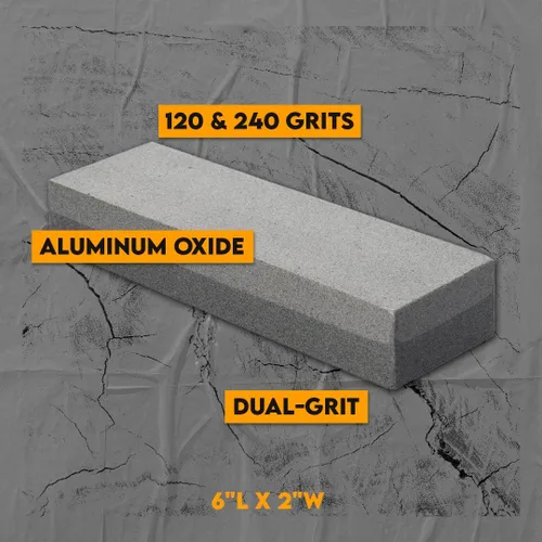 Miniatura 5 de SE Piedra de afilar de óxido de aluminio de doble cara de 6 pulgadas - Granos 120 y 240 para reparación de cuchillas y refinamiento de bordes - SS6
