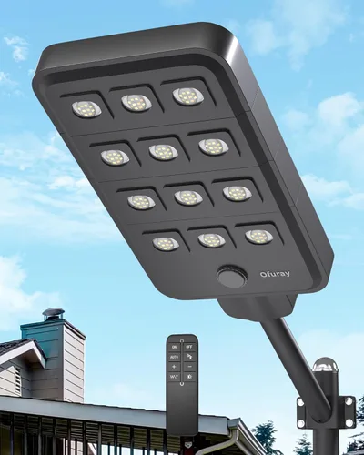 Miniatura 10 de Ofuray Of-12600W - Farolas solares para exteriores – 15 W superbrillantes 120 LED, se ilumina 2,800 pies cuadrados con sensor de movimiento