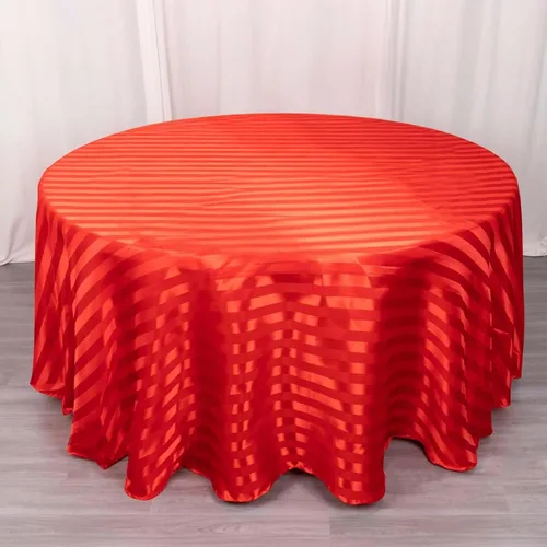 Miniatura 25 de Efavormart - Mantel redondo de satén a rayas blancas y negras de 120 pulgadas sin costuras para decoración de bodas, fiestas, eventos