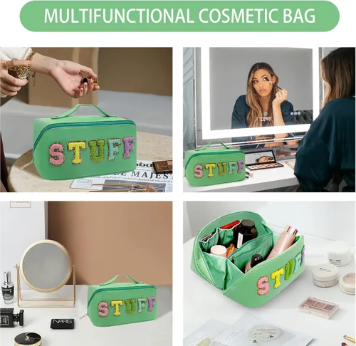 Miniatura 3 de Buffalo Plaid Tote Bag Clutch Bag for womens with Buffalo Makeup Cosmetic Bag Claus tote Set Verde