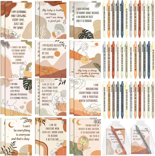 Miniatura 19 de Mooliwe Conjunto de Regalo de Afirmación Positiva de 24 Juegos/48 Piezas, Cuadernos de Gratitud con Bolígrafos, Bolsas Pequeñas, Blocs de Notas