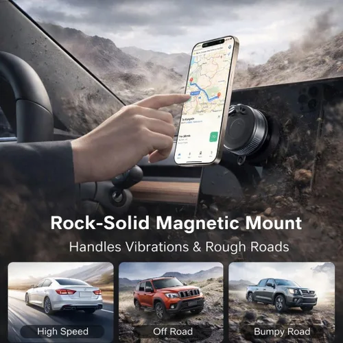 Miniatura 5 de Soporte magnético de teléfono para coche, soporte universal de succión 360 ajustable para tablero, parabrisas, espejo y escritorio, todos