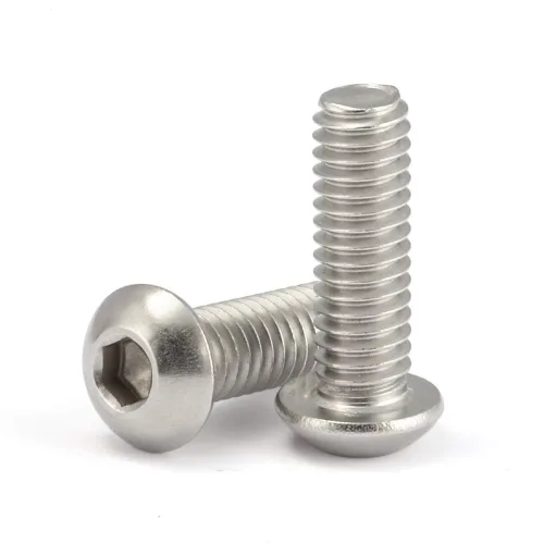 Miniatura 4 de Tornillos de Cabeza de Botón con Casquillo 1/4-20 x 1/2", Acero Inoxidable 18-8 (304), Acabado Brillante, Completamente Roscados, Hexagonal Allen