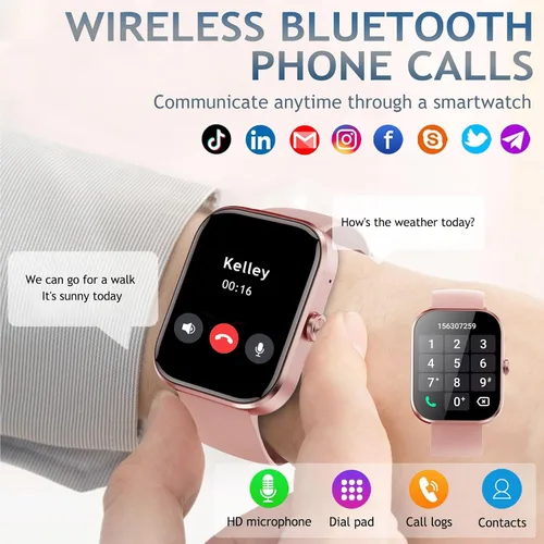 Miniatura 3 de Reloj inteligente de 4,85 cm (1,91") HD para hombres y mujeres, rastreador de fitness Bluetooth con función de llamada, más de 112 deportes