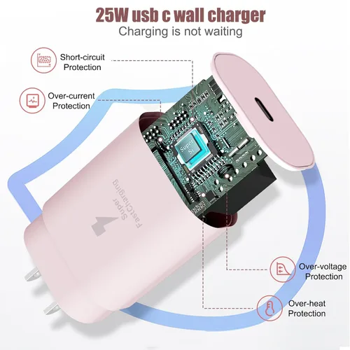 Miniatura 5 de Cargador 2 en 1 para Samsung Watch, cargador rápido USB C de 25 W, compatible con Galaxy Watch 8/8 Classic/Ultra/7/6/6 Classic/5 Pro/5/4/4