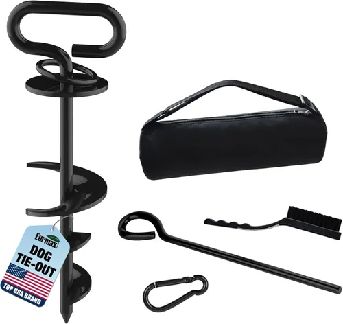 Miniatura 34 de Eurmax USA Estaca de amarre resistente para perros grandes de hasta 210 libras, estacas para perros para exteriores, anclaje de suelo para correa