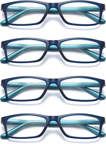 Miniatura 12 de Lentes de lectura con bloqueo de luz azul para hombres y mujeres, marco rectangular, lectores de computadora con bisagra de resorte